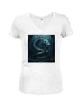 Chained Serpent Juniors V Neck T-Shirt