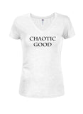 Chaotic Good Juniors V Neck T-Shirt