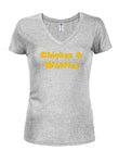 Chicken & Waffles Juniors V Neck T-Shirt
