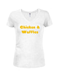 Chicken & Waffles Juniors V Neck T-Shirt