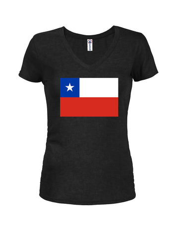 Chilean Flag Juniors V Neck T-Shirt