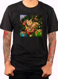 Camiseta de gato navideño