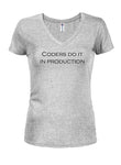 Les codeurs le font en production T-shirt col en V junior