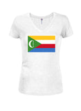 Comorian Flag Juniors V Neck T-Shirt