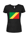 T-shirt col en V junior drapeau Congo-Brazzaville