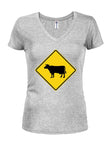 Cow Crossing T-shirt col en V pour juniors