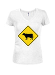 Cow Crossing T-shirt col en V pour juniors