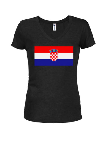 Croatian Flag Juniors V Neck T-Shirt