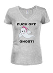 T-shirt à col en V pour juniors Cute Ghost