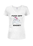 T-shirt à col en V pour juniors Cute Ghost