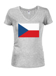 Camiseta con cuello en V con bandera de Chequia (República Checa)