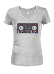 DJ Turntable Juniors V Neck T-Shirt