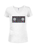 DJ Turntable Juniors V Neck T-Shirt