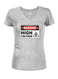 Danger haute tension T-shirt col en V pour juniors