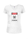 Danger Poison Symbole Juniors T-shirt col en V