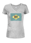 Delaware State Flag Juniors V Neck T-Shirt