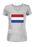 Dutch Flag Juniors V Neck T-Shirt