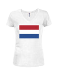 Dutch Flag Juniors V Neck T-Shirt