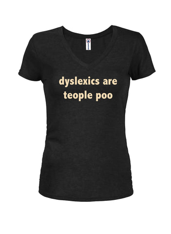 Dyslexics are Teople Poo Juniors V Neck T-Shirt