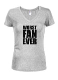 WORST FAN EVER Juniors V Neck T-Shirt