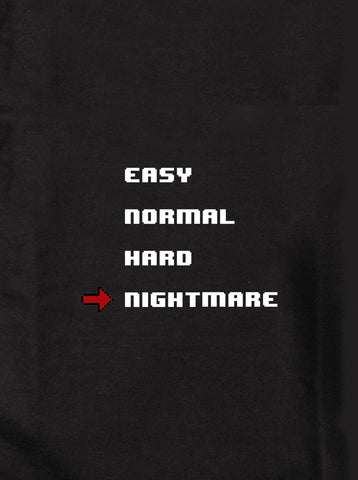 Easy Normal Hard Nightmare Kids T-Shirt