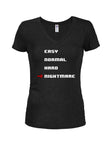 Easy Normal Hard Nightmare T-shirt col en V pour enfant