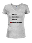 Easy Normal Hard Nightmare T-shirt col en V pour enfant