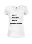 Easy Normal Hard Nightmare T-shirt col en V pour enfant