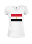 Egyptian Flag Juniors V Neck T-Shirt