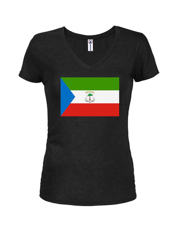T-shirt col en V junior drapeau équato-guinéen