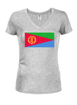 Camiseta con cuello en V para jóvenes con bandera de Eritrea