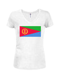 Camiseta con cuello en V para jóvenes con bandera de Eritrea
