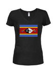 Eswatini (formerly Swaziland) Flag Juniors V Neck T-Shirt