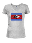 Eswatini (anciennement Swaziland) Drapeau Juniors T-shirt col en V