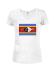 Eswatini (anciennement Swaziland) Drapeau Juniors T-shirt col en V