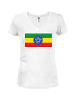 Ethiopian Flag Juniors V Neck T-Shirt