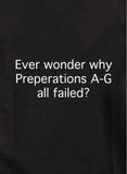 Ever wonder why Preperations A-G all failed T-Shirt