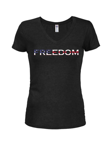 FREEDOM Juniors V Neck T-Shirt
