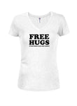 FREE HUGS - Everything Else Cost Money Juniors V Neck T-Shirt