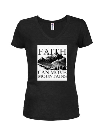 Faith Can Move Mountains - Camiseta con cuello en V para jóvenes