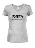 Faith Makes all things possible Juniors V Neck T-Shirt