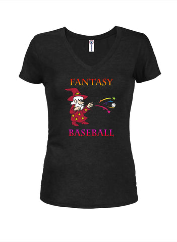 Fantasy Baseball Juniors V Neck T-Shirt