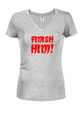 Finish Him! Juniors V Neck T-Shirt