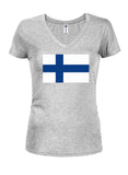 Finnish Flag Juniors V Neck T-Shirt
