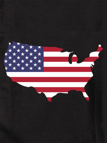 Flag Map of United States Kids T-Shirt