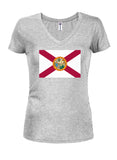 Camiseta con cuello en V para jóvenes con bandera del estado de Florida