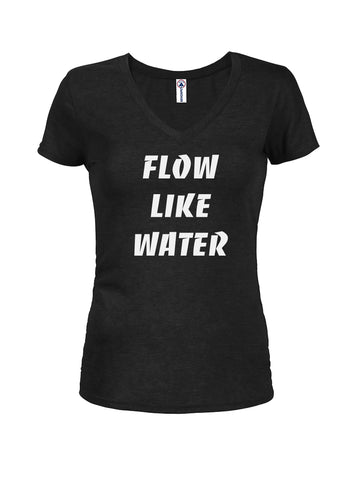 Flow Like Water Juniors V Neck T-Shirt
