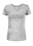 For I know the plans I have for you Juniors V Neck T-Shirt - Five Dollar Tee Shirts