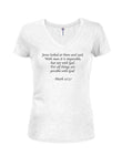 For all things are possible with God Juniors V Neck T-Shirt