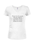 Funny how the people who say crypto is a mistake Juniors V Neck T-Shirt